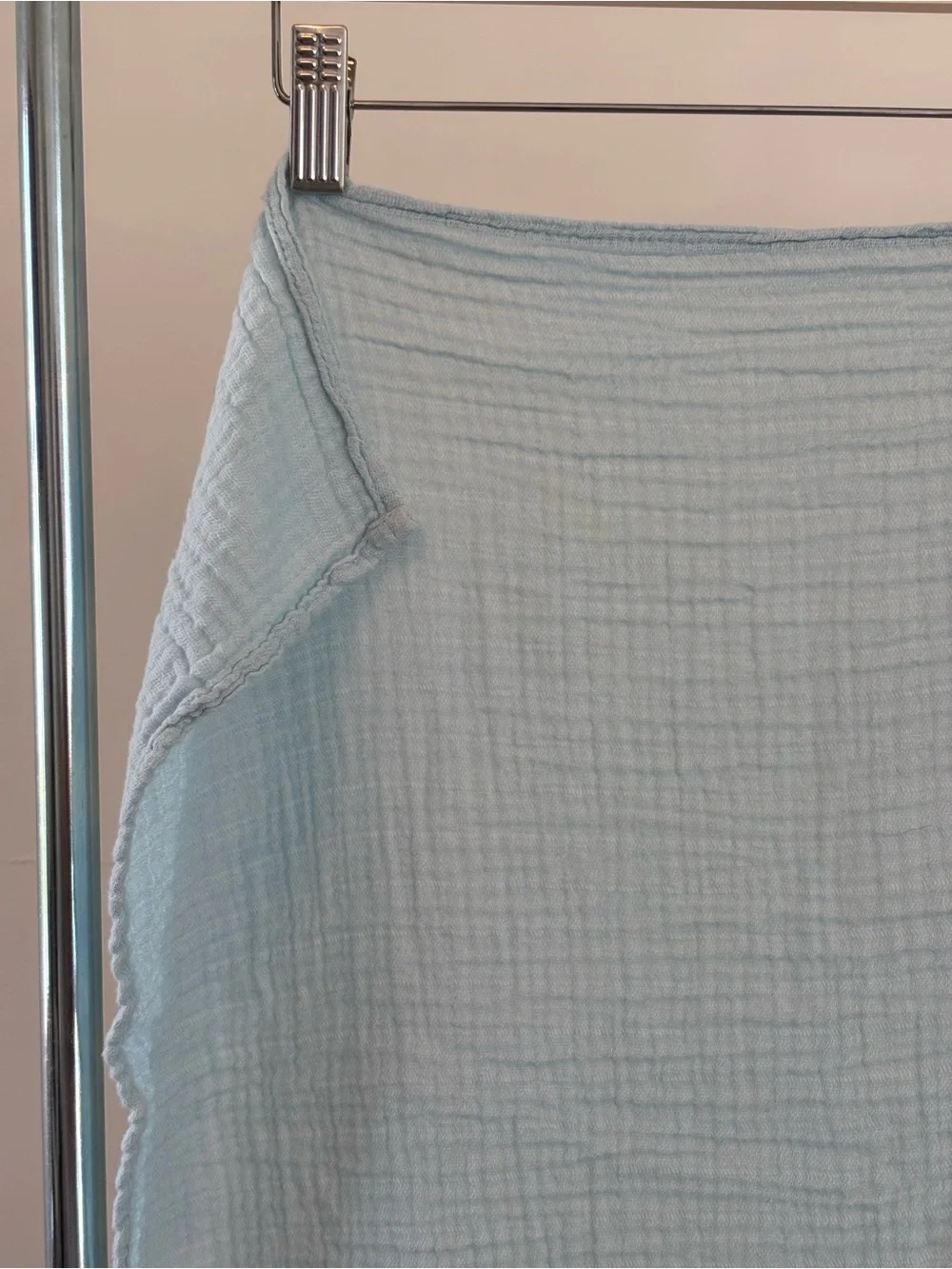 100% Cotton Muslin Blanket / Scarf / Swaddle | baby blue color